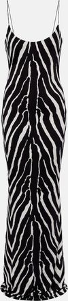 New Arrivals Zebra-print jersey gown