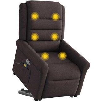 vidaXL Vidaxl - Silla De Masaje Reclinable De Pie De Tela Marr&oacute;n Oscuro