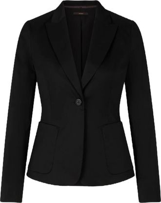 Windsor Katoenen popeline stretch blazer - Dames - Jassen - Zwart - Maat: S Katoen
