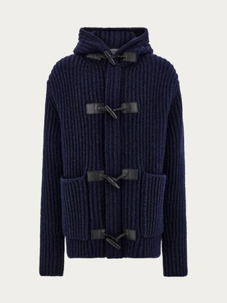 Ferragamo Men Wool blend duffle coat Blue