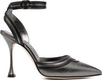 Manolo Blahnik Chonga 105mm leather pumps - women - Calf Leather/Calf Leather/Calf Leather - 36 1/2 - Grey