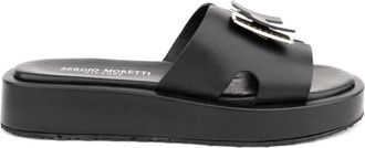Sergio Moretti zwarte casual open slippers - Dames - Sandalen - Zwart - 40 EU - Schoenen