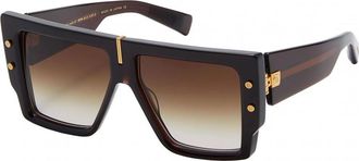 Balmain Womens BPS-144C-57 BPS 144C 57 57 Sunglasses - Brown - One Size