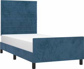 vidaXL Vidaxl - Estructura De Cama Sin Colch&oacute;n Terciopelo Azul Oscuro 90x190 Cm