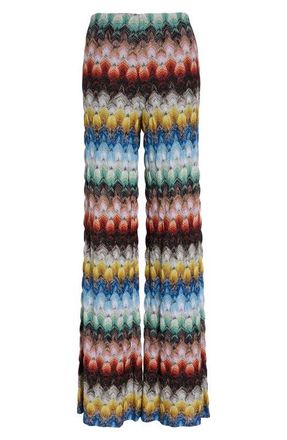 Missoni Lace Motif Lam&eacute; Pants in Multicolor On Black Base at Nordstrom, Size 10 Us