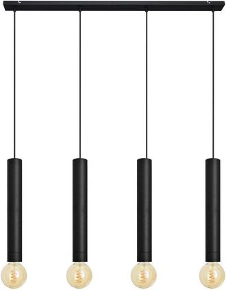 Netlighting Tuba Straight Bar Pendant Ceiling Light Black 100cm