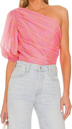 Amanda Uprichard Beckham One Shoulder Top In Bubble