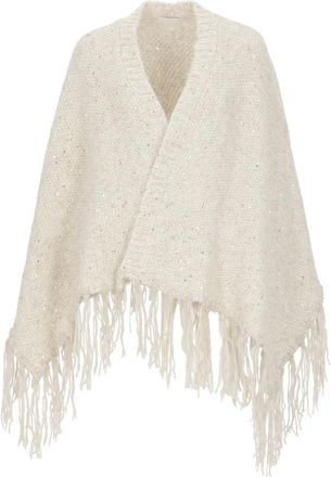 PESERICO Jassen, Dames, Wit, M, Cape met franjes