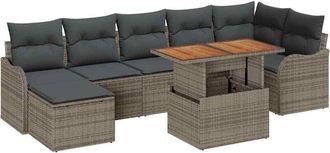 vidaXL Conjunto De Sof&aacute; De Jard&iacute;n 8 Pcs Gris Polirat&aacute;n Vidaxl