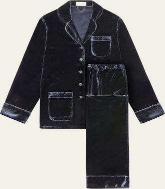 Olivia Von Halle Coco Silk-Viscose Velvet Pajama Set