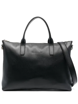 Longchamp Le Foulonna leren aktetas - Zwart