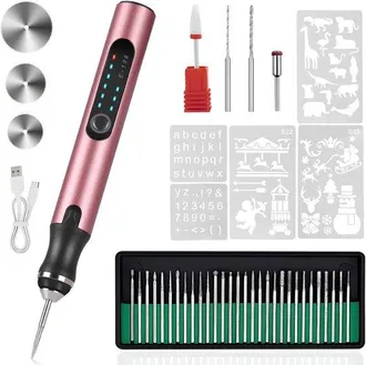 OEM Bol&iacute;grafo Grabado El&eacute;ctrico, Usb Inal&aacute;mbrico, Set Bol&iacute;grafos Grabado El&eacute;ctricos, Bol&iacute;grafo Grabado Grabar Madera, Pl&aacute;stico Vidrio, Oro Rosa