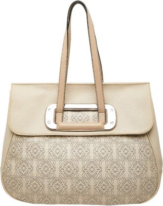 Loewe Beige Leather Pvc Tote Bag (Pre-Owned)