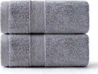 OEM Juego De Toallas De Ba&ntilde;o De Dos Piezas - Algod&oacute;n - Supersuave - Altamente Absorbente - Tama&ntilde;o: 70 X 130 Cm - Gris