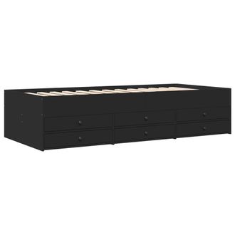 Berkfield Home Versatile Daybed with Drawers without Mattress Black 100x200 cm
