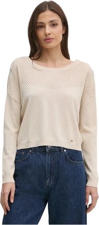 Gaud&igrave; V-hals Trui - Dames - Ronde hals truien - Beige - XL - Polyester - Truien & Vesten