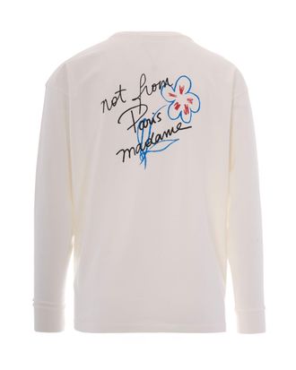 Dr&ocirc;le de Monsieur Slogan Print T-Shirt - White