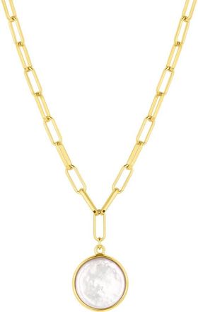 Set & Stones Capri Pearl Pendant Necklace in Gold at Nordstrom, Size 20