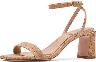 Vince Camuto Hamda Ankle Strap High Heel Sandals Womens Sandals Natural/Gold : 9.5 M, Leather