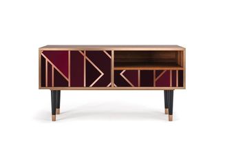 StoryZ Mueble de TV burdeos 1 caj&oacute;n y 1 puerta L 115 cm