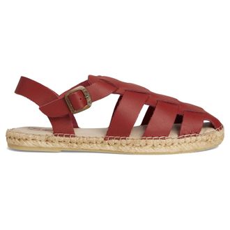 FLY London SOWA551FLY Brooklyn Leather Womens Espadrilles Sandals - Intense Rust - Size:UK 7
