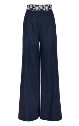 Andres Otalora cacao embroidered linen pants Size S