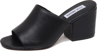 Steve Madden Zwarte leren sandaalschoen - Dames - Muiltjes - Zwart - 40 EU - Schoenen