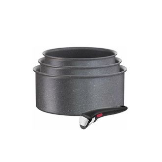 T-fal Juego De 3 Cacerolas De Aluminio (16/18/20 Cm) + 1 Asa Negra - L3969002 - Tefal