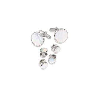 Paul Fredrick Mother Of Pearl Stud Set Cufflinks in White at Nordstrom