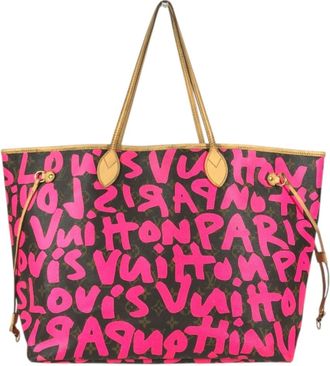 Louis Vuitton Pink Monogram Graffiti Canvas Shoulder Bag Tote Bag (Pre-Owned)