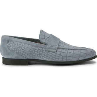 Kurt Geiger Aldgate Flex Reptile Embossed Loafer in Medium Blue at Nordstrom, Size 10.5