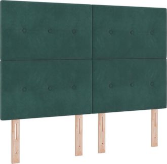 vidaXL Vidaxl Cabecero De Cama Botones Capiton&eacute; Terciopelo Verde Oscuro 160cm