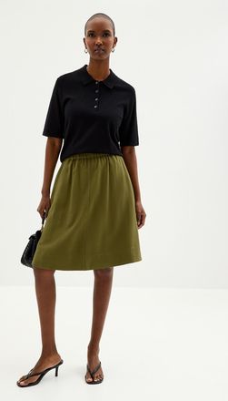 Contemporaine Womens Elastic waistband flared skirt