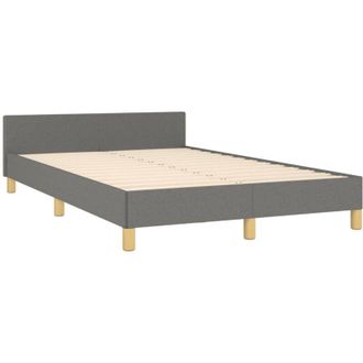 vidaXL Estructura De Cama Sin Colch&oacute;n Tela Gris Oscuro 120x190 Cm Vidaxl