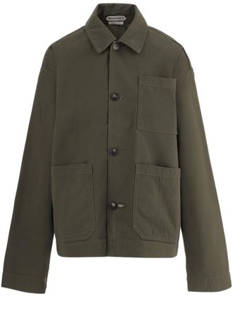 J.W.Anderson Army Green Cotton Jacket with Button Closure and Logo Detail