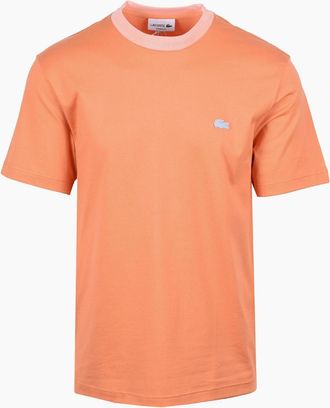 Lacoste Mens LACOSTE T-SHIRT Peach/Orange - Pink - Size: 42