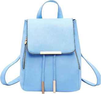 Generic Leisure Flip Backpack Bag PU Leather Shoulder Bag School Travel Backpack Multi Function Rucksack For Teenage Girls Kids Ladies Wax Canvas Backpack for