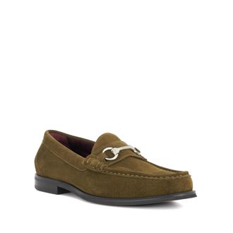 Dune London Mens Simmi - Leather Square Toe Loafers - Green - Size UK 12