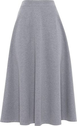 Brunello Cucinelli A-line midi skirt - women - Elastane/Cotton/Polyamide - 42 - Grey