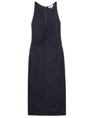 Reiss Pari Ruched Linen-Blend Dress