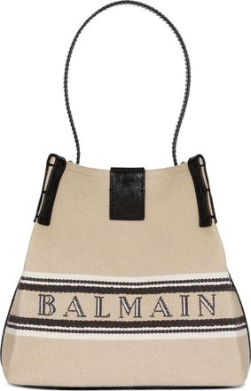 Balmain Release Beuteltasche aus Segeltuch und Leder