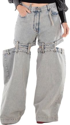 The Attico Ladies Grey Denim Ashton Long Pants