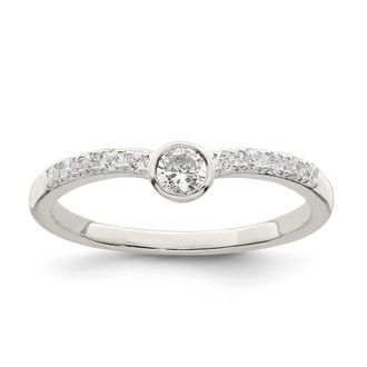 Diamond2Deal Sterling Silver Cubic Zirconia Ring