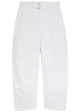 Christophe Lemaire Twisted Belted Barrel-leg Jeans - Off White - 32 (UK4 / Xxs)