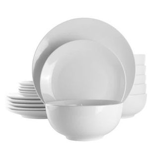 Elama Luna 18 Piece Porcelain Dinnerware Set in White at Nordstrom