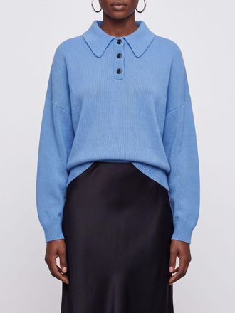 Lisa Yang Polo in maglia relaxed fit in puro cashmere con maniche lunghe