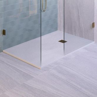 Marcel Breuer Asteroid Douchebak 90x160 incl. antislip en antibacterieel mineraalmarmer mat wit