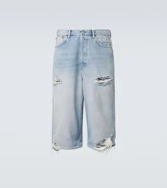 Acne Studios Distressed denim Bermuda shorts