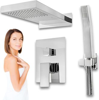 Desconocido Conjunto De Ducha Empotrado Cromado Enzo S-1101