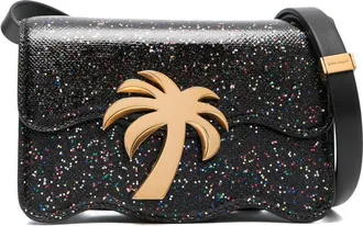 Palm Angels Palm Beach Night Out shoulder bag - women - Calf Leather/Snake Skin/Polyester/Polyurethane/Viscose - OS - Black
